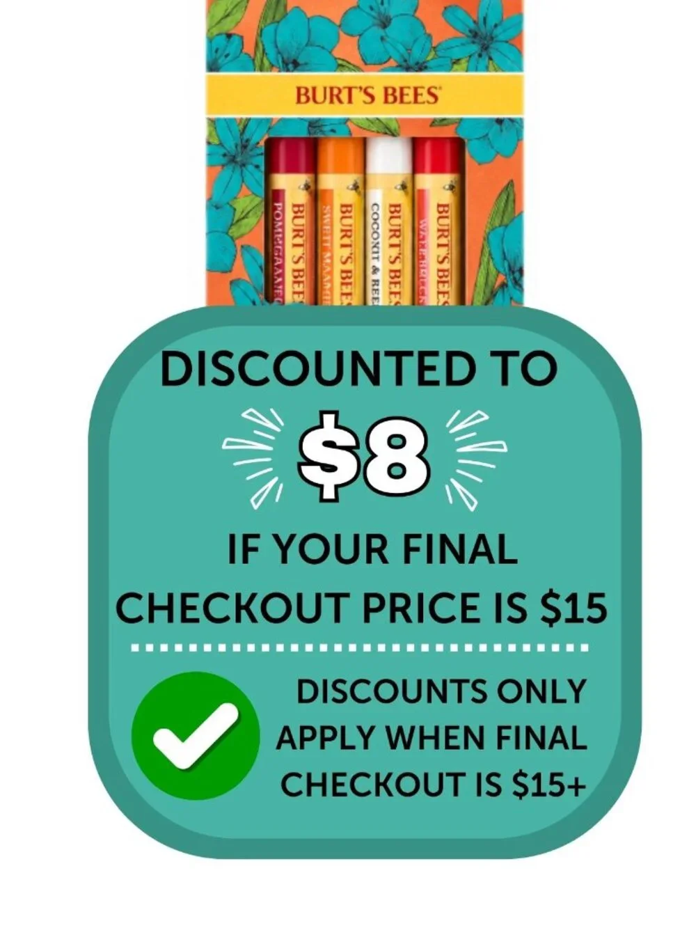 $8 When Bundled - Burt’s Bees Lip Balm Gift Set 4 Pack